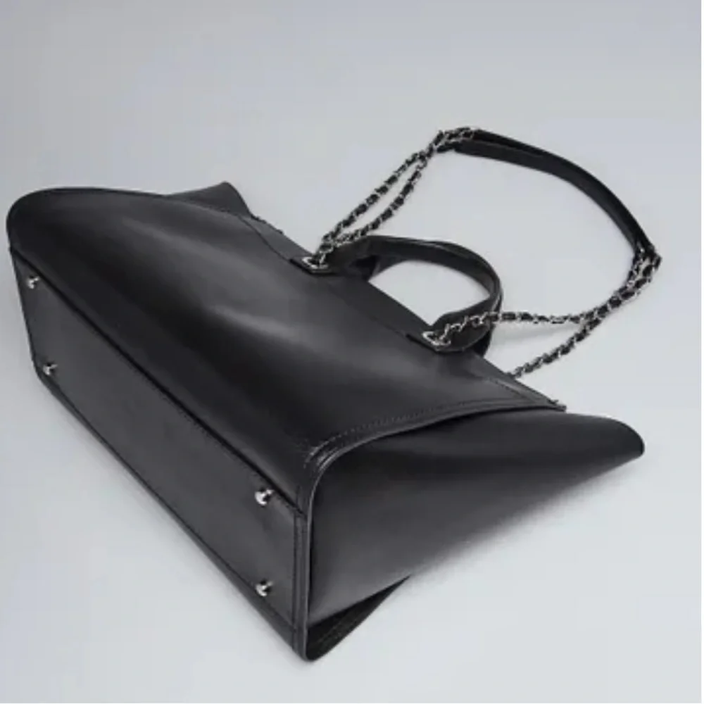 CHANEL Black Caviar Leather Studded Large Deauville Tote Bag SHW - Picture 3 of 10